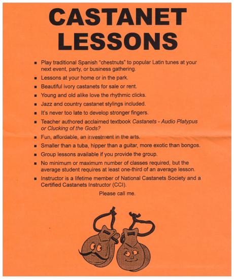 Incoming Mail Art - Castanet Lessons Flyer-image1